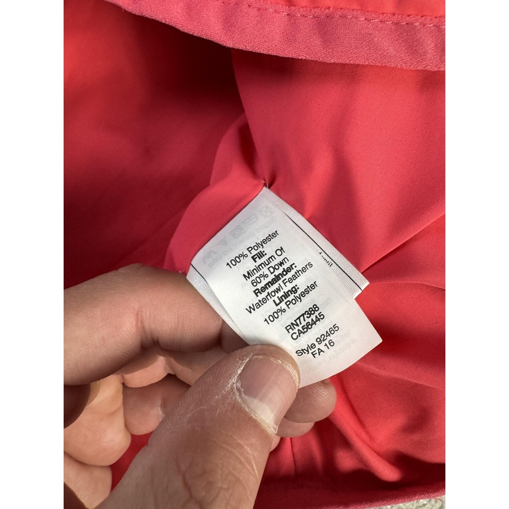 J.Crew Vest Womens Medium Hot Pink Quilted Down Puffer Diamond Quilt Zip Pockets - Picture 5 of 7
